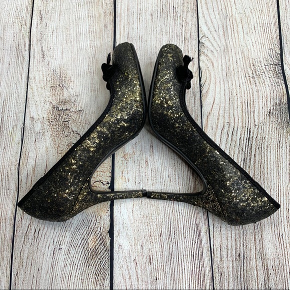 Chinese Laundry Black & Gold Glitter Heels - Picture 6 of 6